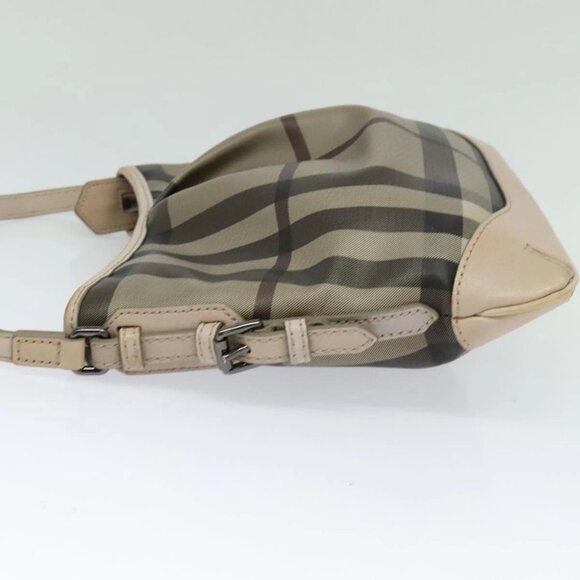 BURBERRY Nova Check Shoulder Bag PVC Khaki Auth BA711 - Picture 6 of 16